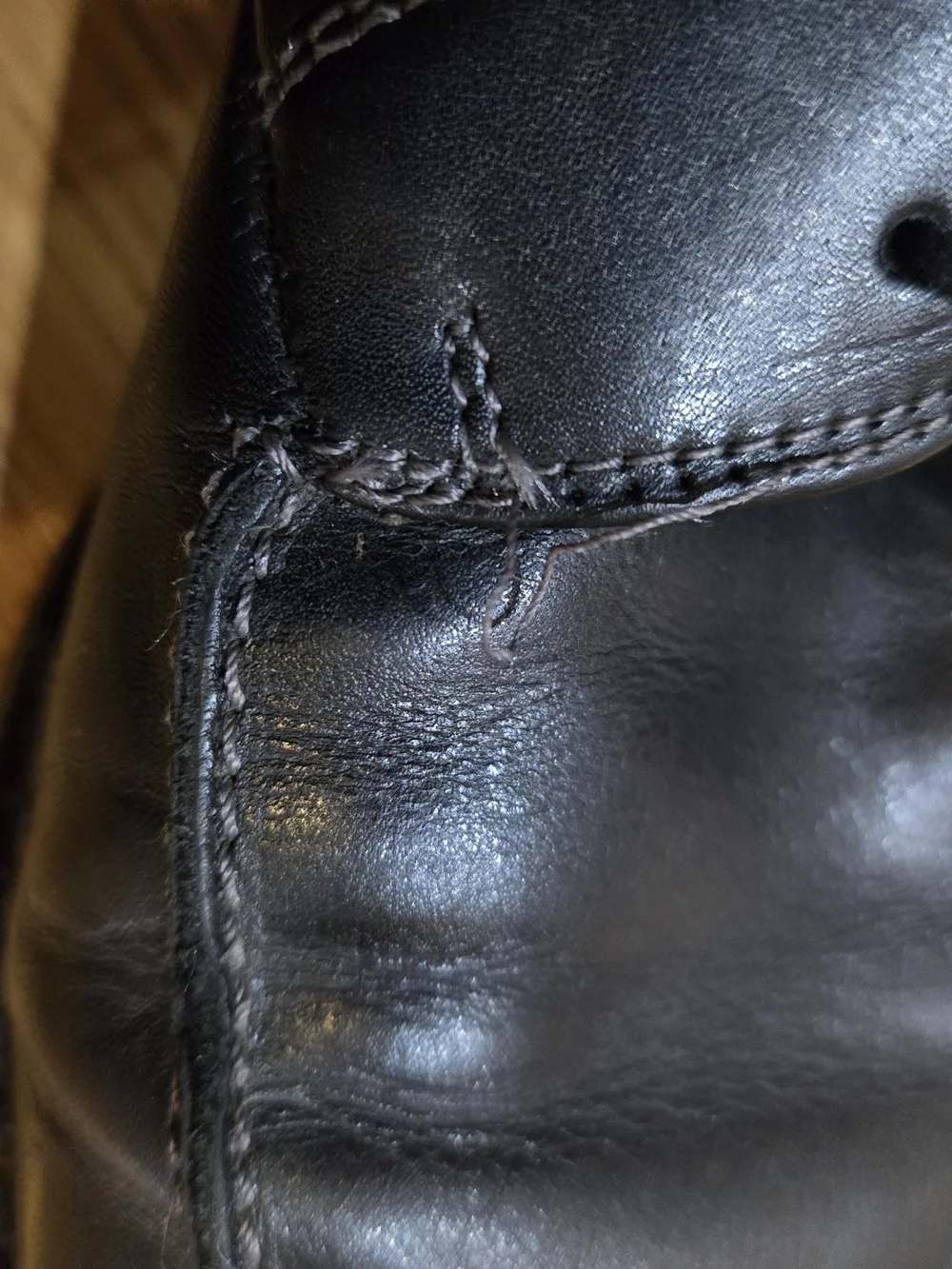 Vintage Florsheim Black Leather Lace-Up Derby Shoes